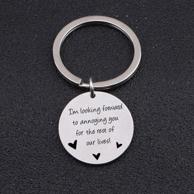 MARRIAGE PROPOSAL Engraved Key Chain for Couples - BigBeryl