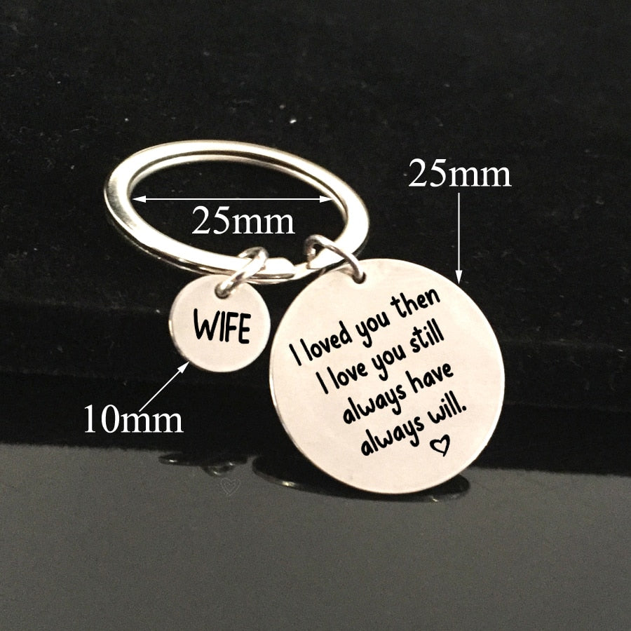 I LOVE YOU ALWAYS Engraved Key Chain for Couples - BigBeryl