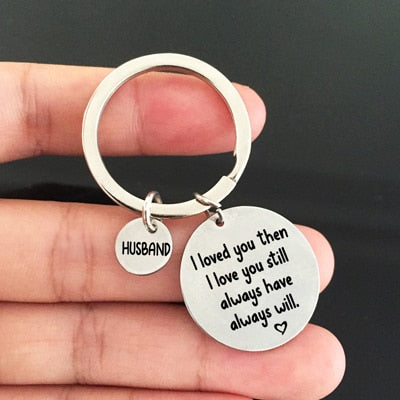 I LOVE YOU ALWAYS Engraved Key Chain for Couples - BigBeryl