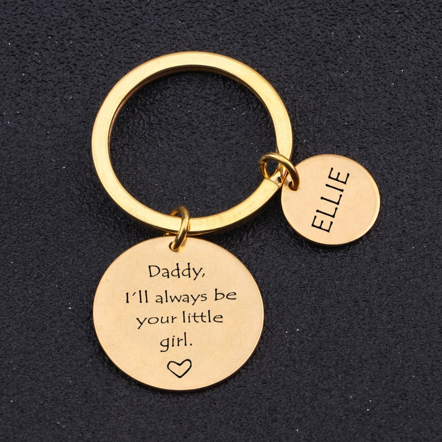 Custom Name Engraved Keychains For Dad From Daughter – BigBeryl