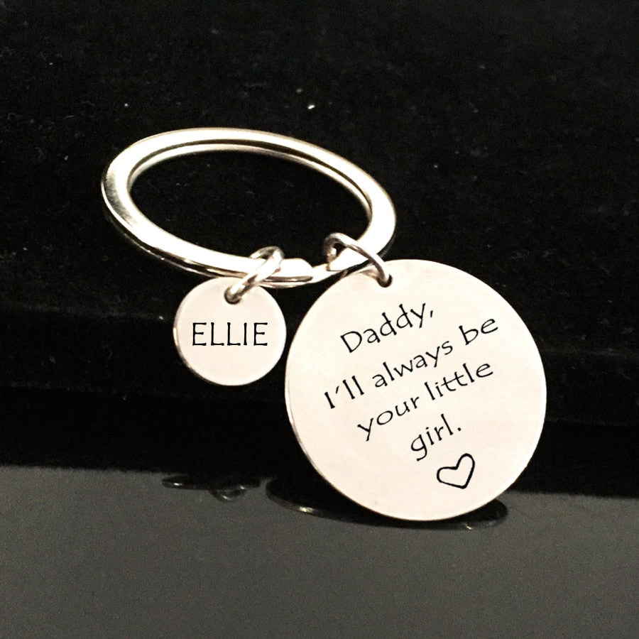 Custom Name Engraved Keychains For Dad From Daughter - BigBeryl