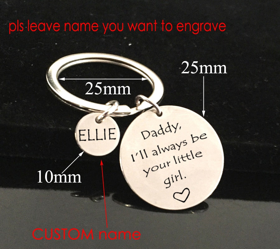 Custom Name Engraved Keychains For Dad From Daughter - BigBeryl