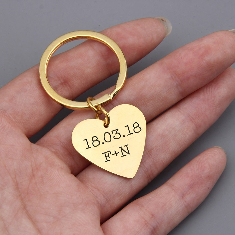 Custom Engraved Heart Keychain - BigBeryl