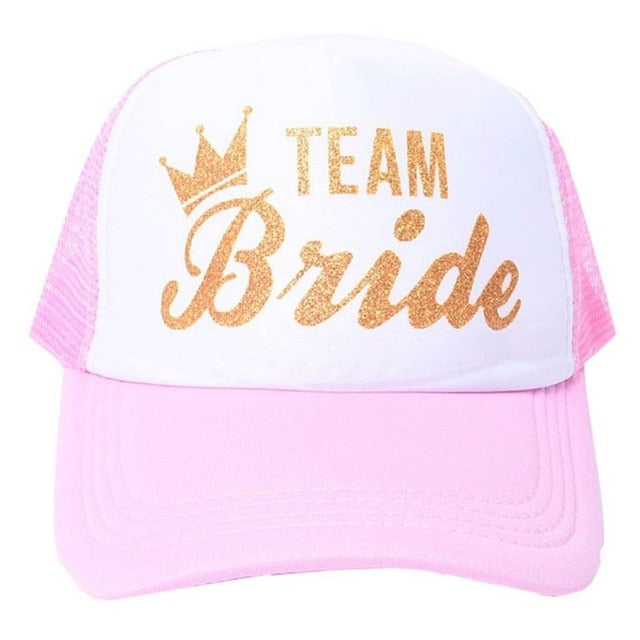 Pink and White Bride and Team Bride Hats Team Bride Hat - embroidered corduroy hat | xo, Fetti main image 2
