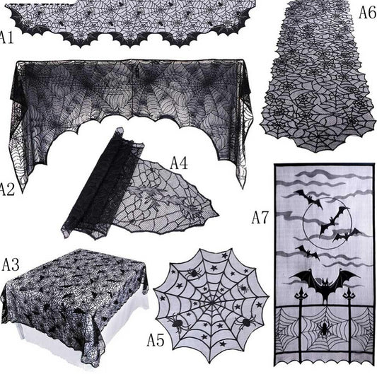 Scary Halloween Decorations Haunted Tablecloth - BigBeryl