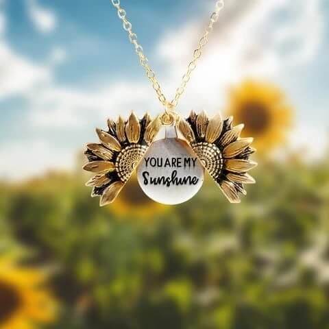You Are My Sunshine Sunflower Necklace - BigBeryl